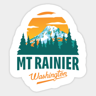 Washington Mt Rainier National Park Retro Design Sticker